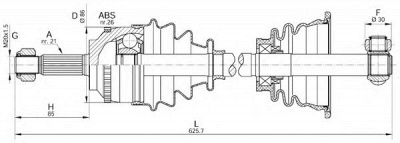 OPEN PARTS drs606600 -  Приводной вал